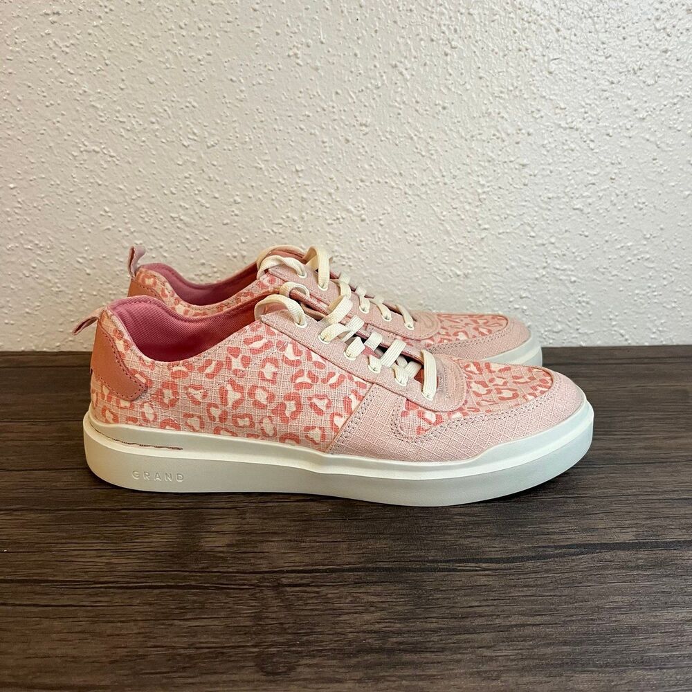 Cole Haan GrandPro Rally Canvas Court Sneakers Pink Peach Whip Womens Size 8‎